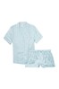 Victoria's Secret Blue Charm Script Satin Short Pyjamas