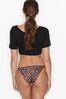 Victoria's Secret Classic Brown Leopard Smooth Shine Strap Bikini Panty
