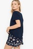 Victoria's Secret Noir Navy Blue Daisy Cotton T-Shirt Short Pyjamas
