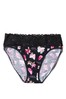 Victoria's Secret Black Pink Butterfly Cotton Lace Bikini Knickers