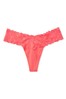 Victoria's Secret Crimson Red Cotton Lace Waist Thong Panty