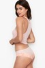 Victoria's Secret White Pink Iconic Stripe Lace Hipster Knickers