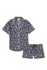 Victoria's Secret Noir Navy Blue Floral Cotton Short Pyjamas