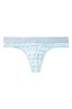 Victoria's Secret Tie Dye Crystal Water Blue Cotton Logo Thong Panty