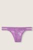 Victoria's Secret PINK Amethyst Orchid Purple Halloween Strappy Lace Thong Knicker
