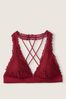 Victoria's Secret PINK Merlot Red Lace Strappy Back Halterneck Bralette