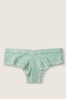 Victoria's Secret PINK Seasalt Green Lace Logo Cheeky Knicker