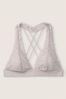 Victoria's Secret PINK Double Platinum Grey Lace Strappy Back Halterneck Bralette