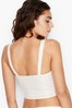 Victoria's Secret Coconut White Cotton Lace Up Crop Pyjama Top