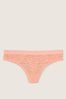 Victoria's Secret PINK Peach Aura Orange Lace Logo Thong Knicker