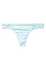 Victoria's Secret Tie Dye Crystal Water Blue Cotton Thong Panty