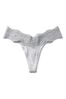 Victoria's Secret Heather Grey Cotton Lace Waist Thong Panty