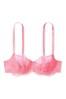 Victoria's Secret Wild Salmon Pink Wicked Unlined Lace Balconette Bra