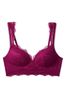 Victoria's Secret Rouge Pink Lace Lightly Lined Non Wired Bra