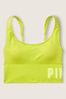 Victoria's Secret PINK Lime Punch Yellow Seamless Lightly Lined Scoop Neck Sports Crop