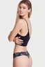 Victoria's Secret Black Roses In The Garden Smooth No Show Thong Knickers