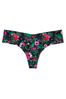 Victoria's Secret Black Roses In The Garden Smooth No Show Thong Knickers