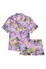 Victoria's Secret Cabana Purple Butterfly Satin Short Pyjamas