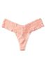 Victoria's Secret Peach Pearl Orange Cotton Lace Waist Thong Panty