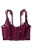 Victoria's Secret Burgundy Purple Lace Unlined Non Wired Corset Bra Top