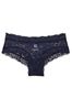 Victoria's Secret Noir Navy Blue Birthstone Embroidery Cheeky Lace Knickers