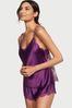 Victoria's Secret Grape Soda Purple Chain Strap Lace Back Cami Set