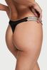 Victoria's Secret Black Smooth Double Thong Shine Strap Knickers