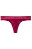 Victoria's Secret Claret Red Festive Tartan Thong Logo Knickers