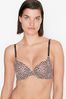 Victoria's Secret Classic Brown Leopard Smooth Logo Strap Full Cup Push Up T-Shirt Bra