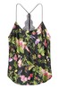 Victoria's Secret Black Botanical Satin Lace Racerback Cami Pyjama Top
