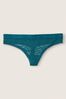 Victoria's Secret PINK Blue Coral Lace Logo Thong Knicker