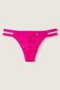 Victoria's Secret PINK Neon Fuchsia Pink Strappy Lace Thong Knicker