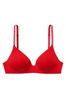 Victoria's Secret Lipstick Red Smooth Logo Strap Lightly Lined Non Wired T-Shirt Bra