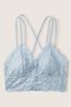 Victoria's Secret PINK Fog Blue Lace Strappy Back Longline Bralette