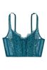 Victoria's Secret Teal Star Blue Lace Unlined Non Wired Corset Bra Top