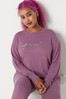 Victoria's Secret PINK Mauve Ice Purple Cosy Long Sleeve Pyjama Top