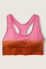Victoria's Secret PINK Dark Charcoal Grey Ombre Seamless Lightly Lined Low Impact Racerback Sports Bra