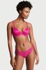 Victoria's Secret Berry Blush Pink Lace Trim Lightly Lined Full Cup Bra
