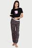 Victoria's Secret Black Candy Hearts Cotton T-Shirt Long Pyjamas