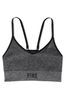 Victoria's Secret PINK Black Non Wired Lightly Lined Seamless Sports Bra