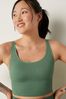Victoria's Secret PINK Soft Pine Green Seamless Lightly Lined Low Impact Sport Crop Top