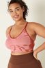 Victoria's Secret PINK Tie Dye French Rose Pink Seamless Lightly Lined Low Impact Sports Bra
