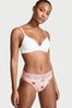 Victoria's Secret Pink Bunny Logo Cotton Lace Waist Brief Panty