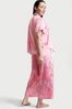 Victoria's Secret Showgirl Pink Marble Satin Short Sleeve Cropped Pyjamas