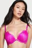 Victoria's Secret Very Fuschia Pink Bombshell AddCups Lace Shimmer PushUp Bra