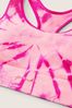 Victoria's Secret PINK Tie Dye Daisy Pink Seamless Lightly Lined Low Impact Racerback Sports Bra