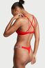Victoria's Secret Flame Red Shine Strap Strappy Bombshell AddCups PushUp Swim Top