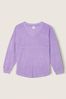 Victoria's Secret PINK Purple Varsity Terry V Neck Sweatshirt