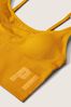 Victoria's Secret PINK Golden Mustard Yellow Seamless Lightly Lined Low Impact Sport Crop Top