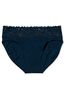 Victoria's Secret Noir Navy Blue Cotton Lace Waist Brief Panty